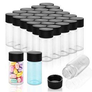 Clear Glass Sample Vials with Screw Cap - 100 Pack
