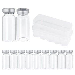 10ml Glass Injection Vials with Self-Sealing Port (10 Pack)