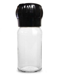 Glass Spice Grinder with Black Mechanism, 4 oz