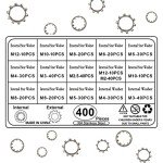 400 Pcs Stainless Steel Lock Washer Assortment Kit