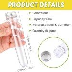 50 Pack 40ml Plastic Test Tubes with Lids