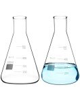 QWORK 500ML Borosilicate Glass Erlenmeyer Flask Set