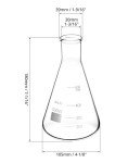 QWORK 500ML Borosilicate Glass Erlenmeyer Flask Set