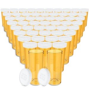 Urekt 54-Pack Empty Pill Bottles with Caps