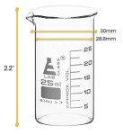 EISCO Tall Spout Beaker, 25ml - Borosilicate Glass