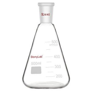 StonyLab 500ml Borosilicate Glass Erlenmeyer Flask