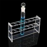 Clear 6-Well Test Tube Holder Rack with Stand