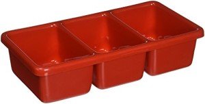 Shirley K's 3-Place Red Compartment Storage Tray
