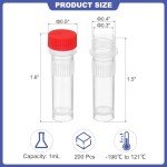 PATIKIL 1ml Self-Standing Cryogenic Vials, 200pcs