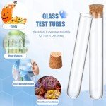 Clear Glass Test Tubes with Cork Stoppers - 50pcs