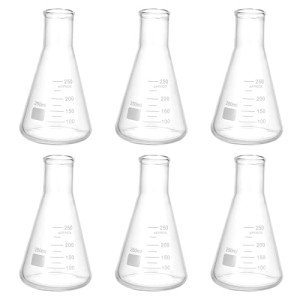 PATIKIL 250ml Graduated Narrow Mouth Erlenmeyer Flasks