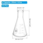 PATIKIL 250ml Graduated Narrow Mouth Erlenmeyer Flasks