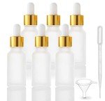 6 Pack Frosted Glass Dropper Bottles 15ml