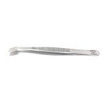 Stainless Steel Offset Flat-Tip Forceps (4.75 in.)