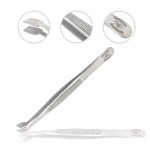 Stainless Steel Offset Flat-Tip Forceps (4.75 in.)