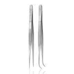 Stainless Steel 6" Tweezers Set - 2 Pieces