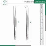 Stainless Steel 6" Tweezers Set - 2 Pieces