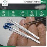 Stainless Steel 6" Tweezers Set - 2 Pieces