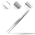 Stainless Steel 6" Tweezers Set - 2 Pieces