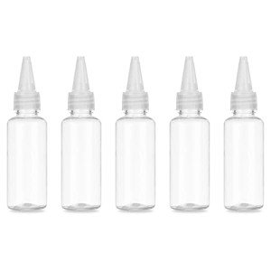 5-Pack Refillable Squeeze Bottles with Twist Caps