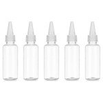 5-Pack Refillable Squeeze Bottles with Twist Caps