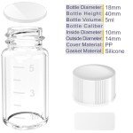 Sterile Glass Vials with Screw Cap - 5ml, 12pcs