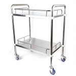 2-Layer Mobile Trolley Cart for Labs