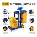 Tuffiom 3-Shelf Janitorial Cart with Vinyl Bag