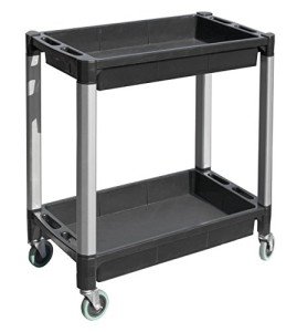 MaxWorks Two-Tray Utility Cart with Swivel Casters