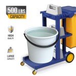 Tuffiom 3-Shelf Janitorial Cart with Vinyl Bag