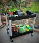 MaxWorks Two-Tray Utility Cart with Swivel Casters