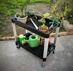 MaxWorks Two-Tray Utility Cart with Swivel Casters