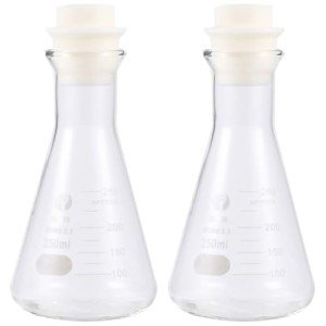 Set of 2 Conical Flasks with Stopper
