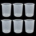 6 Pack 250ml Plastic Graduated Beakers