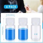 Tatuo 6 Pack 2 oz Wide Mouth Reagent Bottles