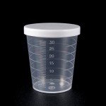 30ml Clear Plastic Measuring Cups with Lids - 10 Pack