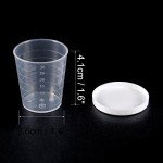 30ml Clear Plastic Measuring Cups with Lids - 10 Pack
