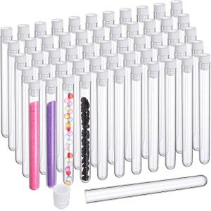 Hoteam 100 Clear Test Tubes with Lids