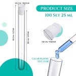 Hoteam 100 Clear Test Tubes with Lids