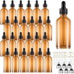 2oz Amber Glass Dropper Bottles - 24 Pack
