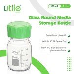 3.3 Borosilicate Glass Media Bottles with Caps