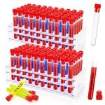 100 Pack Plastic Test Tubes with Rack