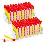 100 Pack Plastic Test Tubes with Rack