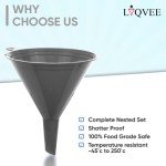 Liqvee Gray Funnels - 4 Sizes for Easy Filling