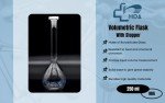 250 ml Borosilicate Volumetric Flask with Stopper (2-Pack)