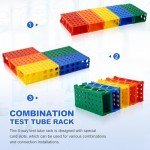 5-Pack Colorful 4-Way Plastic Tube Racks