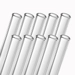 10-Pack Clear Borosilicate Glass Blowing Tubes