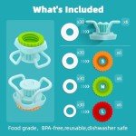 6-Pack Reusable Leak-Proof Bottle Emptying Caps