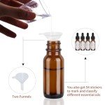 HWASHIN 48 Pack Amber Glass Bottles with Droppers