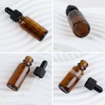 HWASHIN 48 Pack Amber Glass Bottles with Droppers
